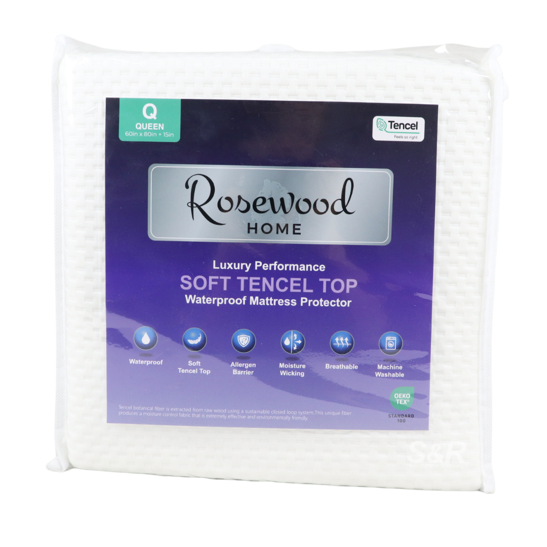 Rosewood Home Soft Tencel Top Waterproof Mattress Protector Queen Size